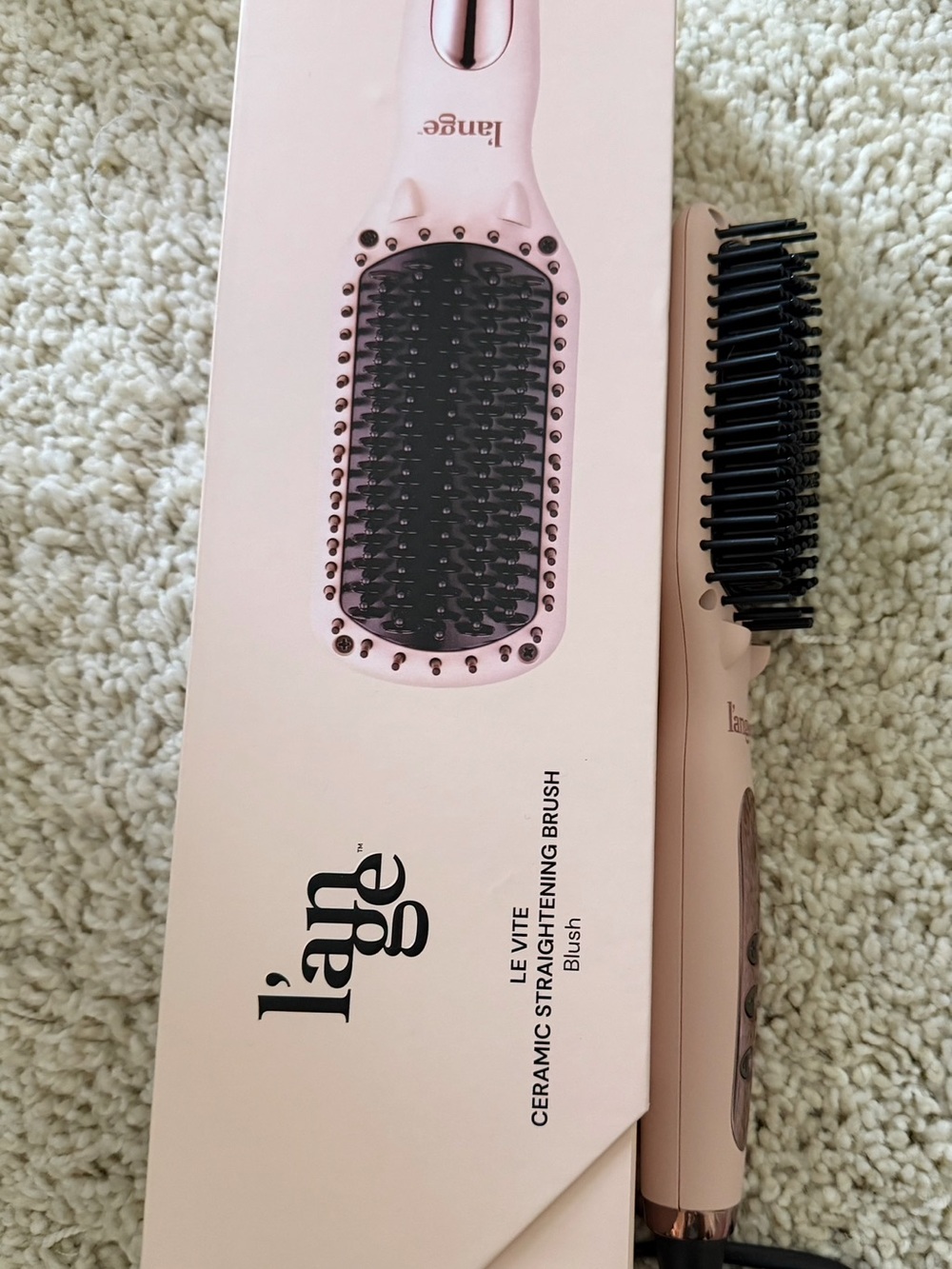 Lange Ceramic Straightening Brush in Blush Pink